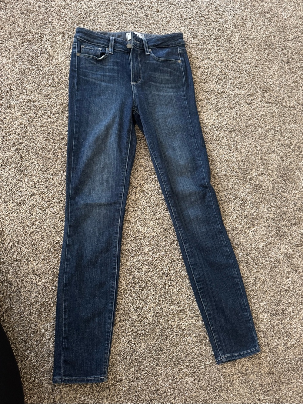 PAIGE Dark Wash Skinny Jeans in Deep Blue (hoxton ankle)